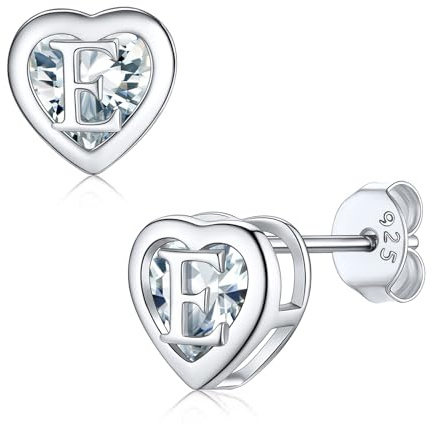 Supcare Orecchini Argento 925 a Cuore, Orecchini Donna Argento Ipoallergenici con Lettera e Zirconi Brillanti, Regali Raffinati per Compleanno, Festa della Mamma, Anniversario (Portagioie Incluso)