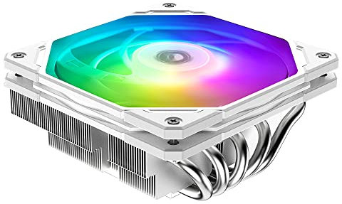 ID-COOLING IS-55 ARGB CPU-Kühler, niedriges Profil, 57 mm Höhe, CPU-Luftkühler, ARGB 5 Heatpipes, 120 x 120 x 15 mm, schlanker Lüfter, Desktop-CPU-Lüfter für Intel LGA1700/115X/1200; AMD AM4/AM5