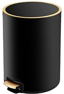 TOMYEUS Poubelle de Salle de Bain Poubelle en Acier Inoxydable à pédale avec Couvercle, Poubelle de Rangement for Poubelle de Bureau, Cuisine, Salon, 6L/12L Corbeille (Color : Black, Size : 12L)