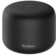 Bobtot Portable Bluetooth Speakers with Strap Mini Speaker, Black | IPX5 Waterproof , 20 Hours Playtime, Built-In Microphone, Wireless Speaker for Music, Podcasts, Videos, Travel