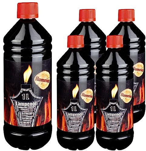 Flameup Lampenoel 5 Liter Lampenöl Oel Garten Fackeln Laterne Fackel Öl Innen Camping Flasche Oil Outdoor Öllampe Petroleum Lampe flüssig Gartenfackeln