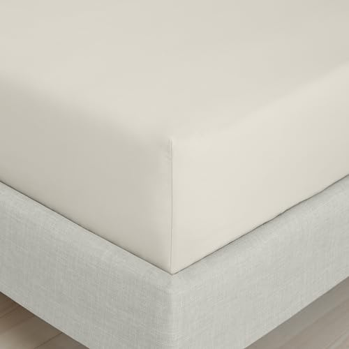 Bianca 200 Thread Count Cotton Percale Double Extra Deep Fitted Sheet Natural
