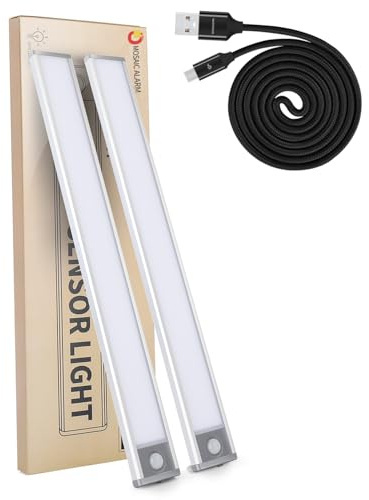 Ultra-Bright 70LED Motion Wardrobe Lights Large 2000mAh Rechargeable Battery Powered Long Lasting Closet Lighting. Cordless Sensor Lamp for Kitchen Under Cabinet, Counter. 6000k Cool White
