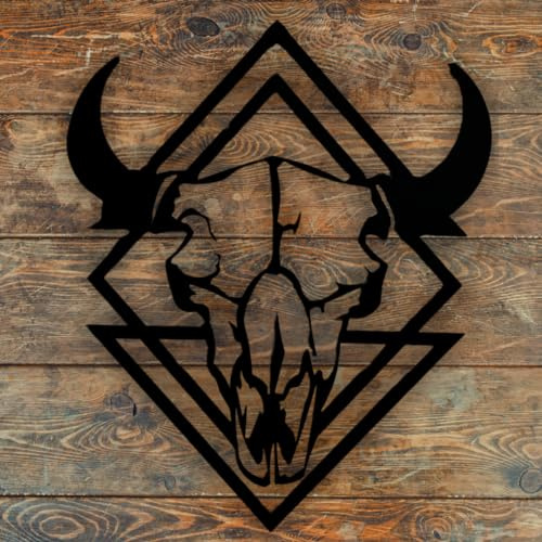 Terma Stahldesign Wanddeko Stier Schild Made in Germany BBQ Stier Deko aus Metall Deko Wohnzimmer, Schlafzimmer deko, Wandbild mit Hirsch, Wanddeko Wohnzimmer