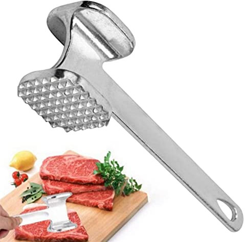 Batticarne Mallett, batticarne a due lati, con manico ergonomico, batticarne antiscivolo, per schiacciare carne e pollo