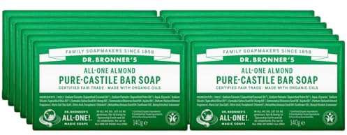 Dr Bronner's - Almond Pure-Castile Bar Soap, 12 x 140g