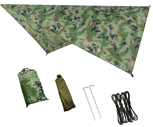 POPETPOP Pole Sun Shade Sail Canopy Beach Camping Tent Garden Shelter Picnic Mat Outdoor Protection Canopy Easy Assembly Camouflage