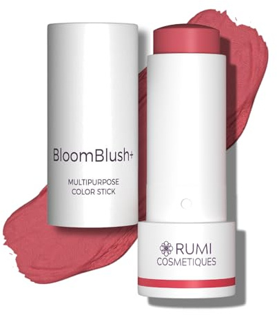 Rumi Cosmetiques BloomBlush+ Multipurpose Color Stick For Mature Women - Blush, Lipstick & Contour in 1- Radiant, Healthy Glow & Nourishing Formula - For Sensitive Skin (Berry Kiss, Regular)