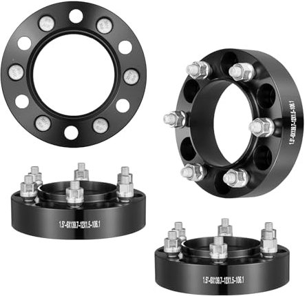 VEVOR Wheel Spacers, 1.5 6x5.5 Wheel Adapters, 6 Lug Forged Spacer, 106.1 mm Bore Hubcentric M12 x1.5 Studs Spacers, Fit for 1996-2022 Toyota and Lexus, 4 PCS Black