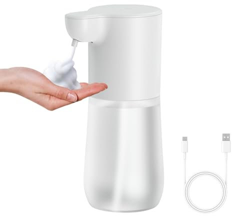 Seifenspender Automatisch, 600ML Elektrischer Seifenspender mit Sensor, 4 Stufen Einstellbar, USB Wiederaufladbar No Touch Schaumseifenspender Soap Dispenser für Bad Küche, IPX5 Wasserdicht (Schaum)