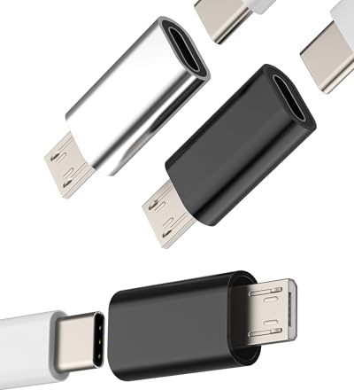 Adaptador de carga USB C hembra a Micro USB macho (3 paquetes)tipo C datos cable conector USB-C a microusb Android móvil tipo c jack adaptadores compatible para Samsung S7 S6 S7Active Note4 Note5 A7