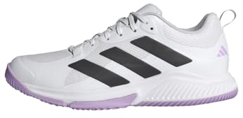 adidas Mujer Court Team Bounce 2.0 Shoes, Cloud White/Core Black/Powder Plum, 38 2/3 EU