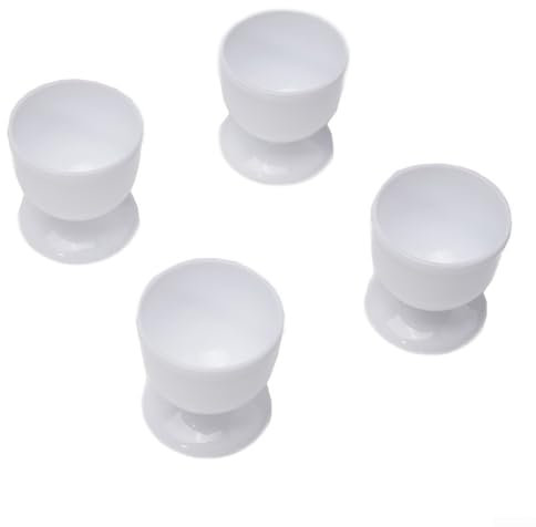 para soporte para Cocidos 4/8 Piezas Hueveras Blancas Plástico para ideal Desayuno Diario Cocina Elegante España(4pcs)