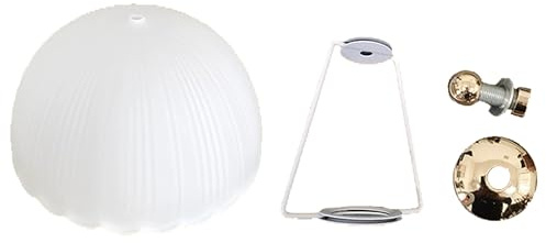 FSLiving Tischlampenschirme, Weiß Glas Lampenglas für E27 Lampenfassung, Ersatzglas Lampenschirm für Pendelleuchte,Ersatzglas Tischlampe Ø240mm
