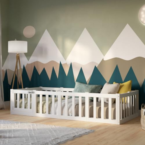 Crazy Pine Montessori Kinderbett Crazy Johnny 120x200 cm - Weiß