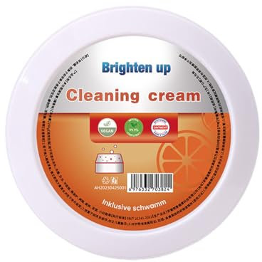 Poo4kark Multifunktionsreiniger - Reinigungspaste - Reinigungswerkzeug mit Duft - reinigt Edelstahl Duschtüren Herdplatten Schuhe Edelstahl Reinigungswachs (Orange, 260g)