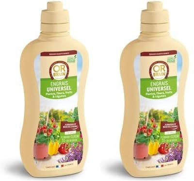 OR BRUN Engrais Universel - 1L - Nourrit Les Plantes & Améliore La Floraison - Fabriqué En France - Utilisable En Agriculture Biologique OBRECLUNI1 (Lot de 2)