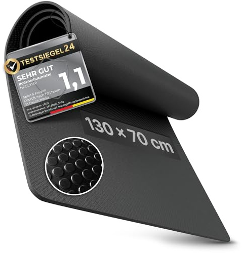 NEOLYMP Bodenschutzmatte Fitnessgerät (130 x 70 cm) - Laufband Matte 8mm Dicke - langlebig, rutschfest & stoßdämpfend - Fitness Unterlegmatte für Crosstrainer - Gymnastikmatte, Fitnessmatte
