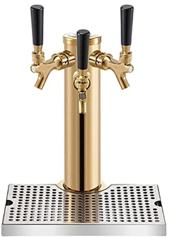 Three Tap Draft Beer Kegerator Tower - Stainless Steel Beer Tower for Home Brewing, Durable Three Faucet Design, for Draft Beer Enthusiasts