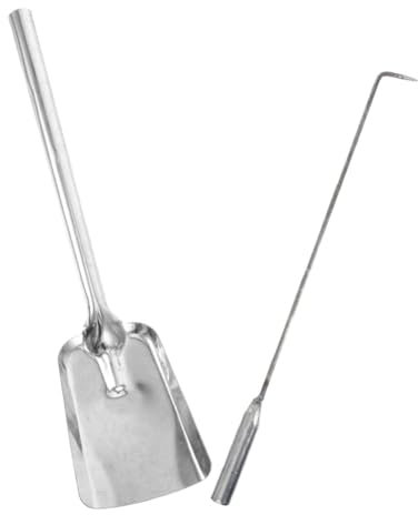 Mobestech Accessori Da Campeggio in Ghisa Attizzatoio Per e Paletta Per Fuochi Da Campo Per e Pulizia Portatile