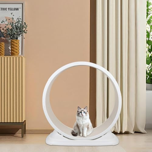 Laufrad für Katzen, 80 cm, Laufmatte für Katzen, Kratzkissen, Sicherheitsrollmatte, Kätzchen, zum Laufen, Gehen, Training (weiß)