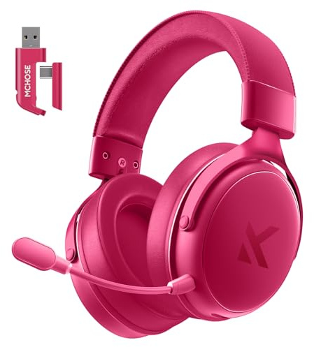 MCHOSE V9 PRO - Auriculares inalámbricos para juegos, sonido envolvente 7.1 para PS5, PS4, PC, Switch, TOPSPEED, micrófono con cancelación de ruido, batería de 250 horas, latencia baja de 15 ms