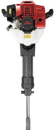 Petrol Demolition Hammer, 52CC 2 Stroke 1900W Concrete Breaker, Gas Powered Demolition Jack Hammer with Chisel, Hand Pull Start, for Ground Slotting Rock Breaking Wall