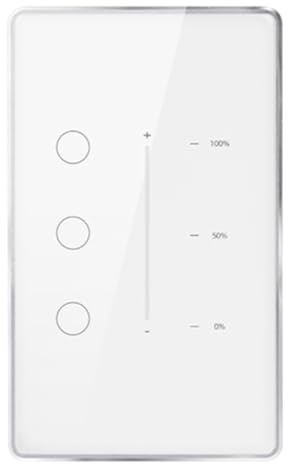 Rersduyt Tuya Zigbee 3 Gang Dimmer Light Switch Tuya/Smart Life APP Remote Control US EU Standard Switch Percentage Control(B)