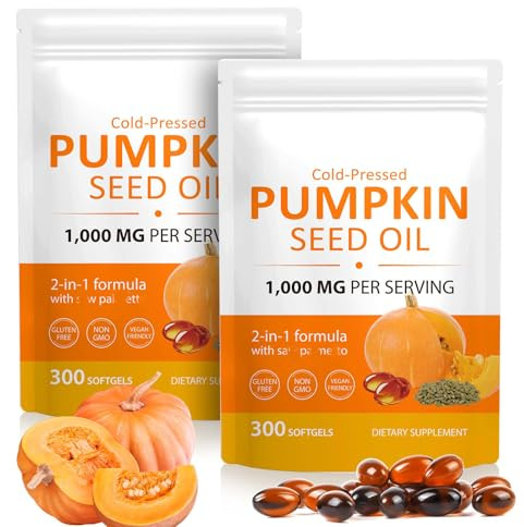 Capsule di olio di zucca, estratto di semi di zucca, 2 in 1 per la crescita dei capelli