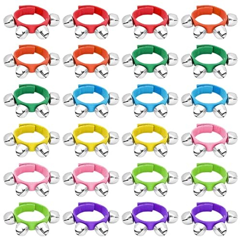 BOUBONI 24 piezas Navidad Jingle Bells cascabeles sonido adecuado para fiestas infantiles juguetes (multicolor)
