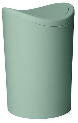 TATAY Cestino Bagno 6L con Coperchio Basculante | Capacità 6L | Design Compatto e Moderno | Materiale Resistente e Facile da Pulire | Prodotto in Spagna | 19 x 19 x 28 cm - Modello Standard - Verde