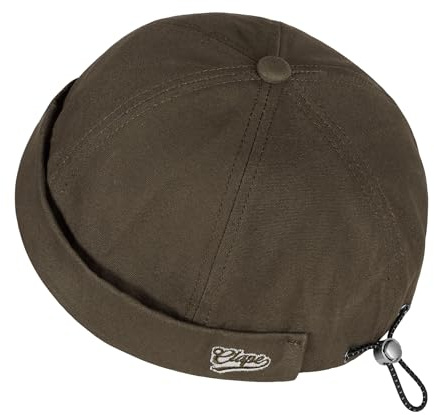 CLAPE Casquette Docker Casquette sans Visiere Bonnet Docker Casquettes Marin Homme Réglable Coton Chapeau pour Outdoor Brown FMA2515