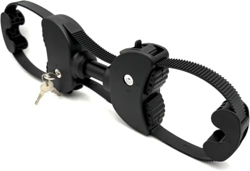 TEOV Beidseitig Rahmenhalter für Fahrradträger Länge 17CM, Verstellbarer Strap-Rahmenhalter für E-Bike mit Verriegelung, für Ø 2.5-3 cm U-Bügelrohr (Schwarz)