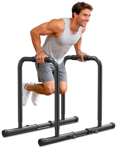 Botifly Dip Barren Bars, Dip Stange mit Sicherheitsverbindungsrohre, Höhenverstellbar Parallettes Calisthenics Training Equipment für Muskeltraining und Krafttraining
