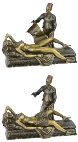 vianmo Bronzeskulptur Bronzefigur Liegende Nackte Frau