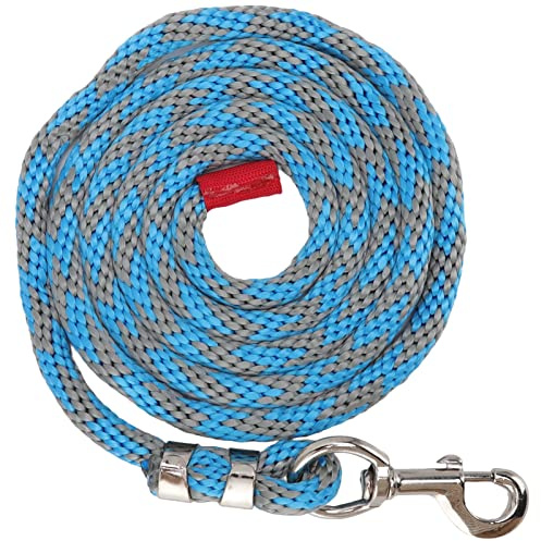 Nylon Horse Lead Rope, Thickened Multipurpose Livestock Rope with Alloy Hook, 8.2ft - Durable and Comfortable, Resistant Hardware, Ideal for Horses and Pets (Bluish Grey)