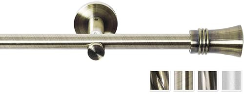 Rollmayer Gardinenstange Ø 16mm Largo Gold 160cm 1-läufig | Glänzend metall, Für Ösenvorhang, Ohne Ringe, Modern
