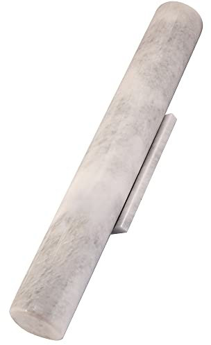 Marblous Rouleau à pâtisserie rond en papier Kraft marbré blanc 31 cm pour pâtisserie, accessoires de pâtisserie ou rouleau à pâte pour boulangers et chefs (blanc)