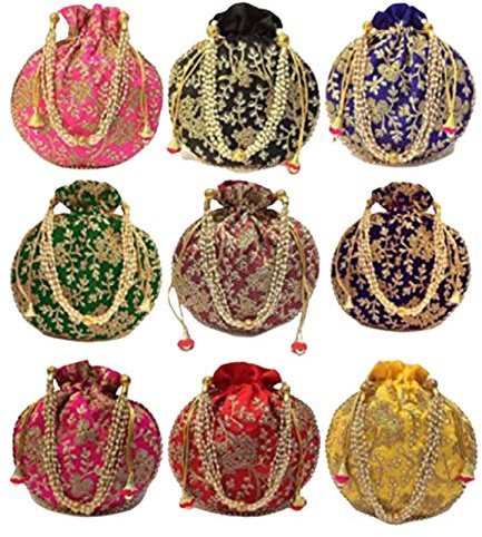 Indien gåva nav traditionell indisk potli, kvinnor handväska, handgjord väska, gåva, kuvertväska, bröllop, multi, paket med