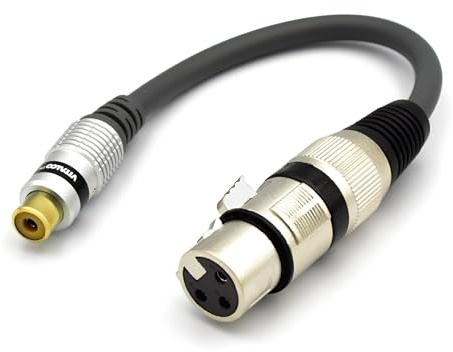 VITALCO XLR Buchse auf Cinch Buchse Adapter Mikrofon 3 Polig auf Chinch Audio Kabel Adapter