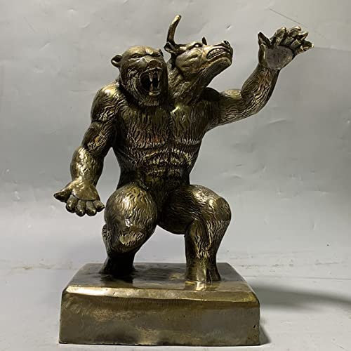 Cutfouwe Bronzefigur Bulle und Bär - Börse Wall Street Statue,für den Börsenmark/Heimdekoration/Reichtum/Geschenk,Bronze,style2