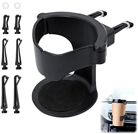 2 Pcs Car Cup Holder,Adjustable Car Drink Holder,Air Vent Cup Holder,Universal Auto Car Vehicle Cup Stand,Water Bottle Holder for Bottle,Thermos Cups,Beverage Cans,Coffee Mug,Cupholder for Cars,Trucks