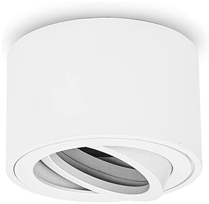 URing LED Faretto da Soffitto, Orientabili, Ø80x50mm, Faretti Soffitto in Alluminio, Bianco, Faretti Led Soffitto per moduli LED da 50 mm, Rotondo, Nessuna lampadina