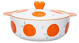Lasagnera da Forno 7/8 pollici ceramica ceramica ciotola da cucina for uso domestico zuppa di cereali cereale ciotola resistente al calore antiquata forno forno ciotole Lasagnere ( Color : 8 inch oran