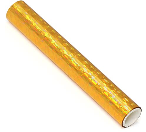 Heißprägefolie, 15 cm x 3 m, 1 Rolle, mehrfarbig, schimmernd, Heißfolien-Transferblätter, Heißprägefolie, Papier, DIY, Scrapbooking, Basteln, Folierungsprojekt (Farbe: goldenes Glas)