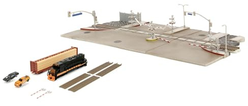 Jada Toys Fast and Furious Train Scene – Diorama inkl. 2 nano-modellbilar (Dodge Charger och Toyota Supra), tåg och tillbehör till Final Race-scenen i The Fast and The Furious, från 8 år