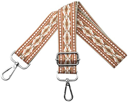 Verstellbarer Schultergurt für Taschen Damen Tragegurt, Taschengurte zum Wechseln, Taschengurt Breit 3.8cm mit Silber Karabiner, Schulterriemen für Schultertasche Handtaschen, Orange, N14