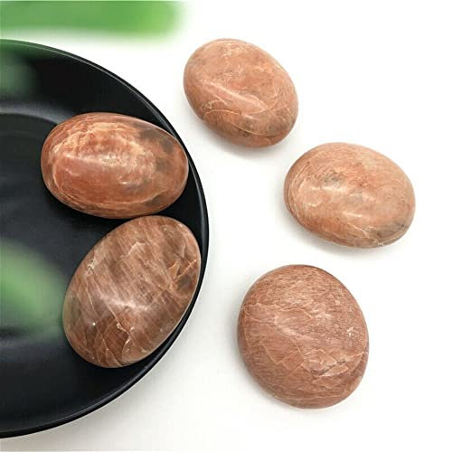 BUSOTH 1 Paquete de espécimen de Palma de Gema de Cristal de Luna Naranja Pulido Natural Adecuado for decoración de Muebles