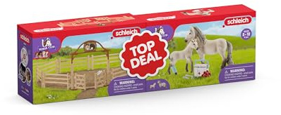 Schleich Horse Club | 2-in-1 Horse Club Set 72242 | 17 Teile | Spielset ab 6 Jahren | Set mit Figuren, vielen Funktionen und zahlreichem Zubehör | detailgetreues Pferdespielzeug