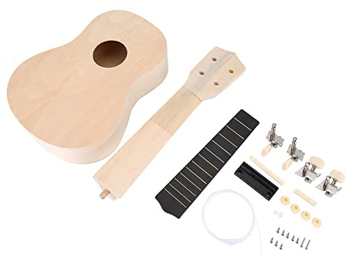 Kit Fai da Te per Ukulele da 21 Pollici Crea il Tuo Set di Assemblaggio per Pittura a 4 Corde per Ukulele Hawaiano per Bambini Principianti